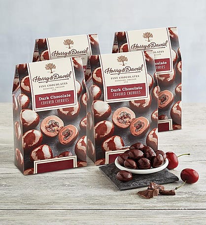 Dark Chocolate Covered Cherries - 4 Pack